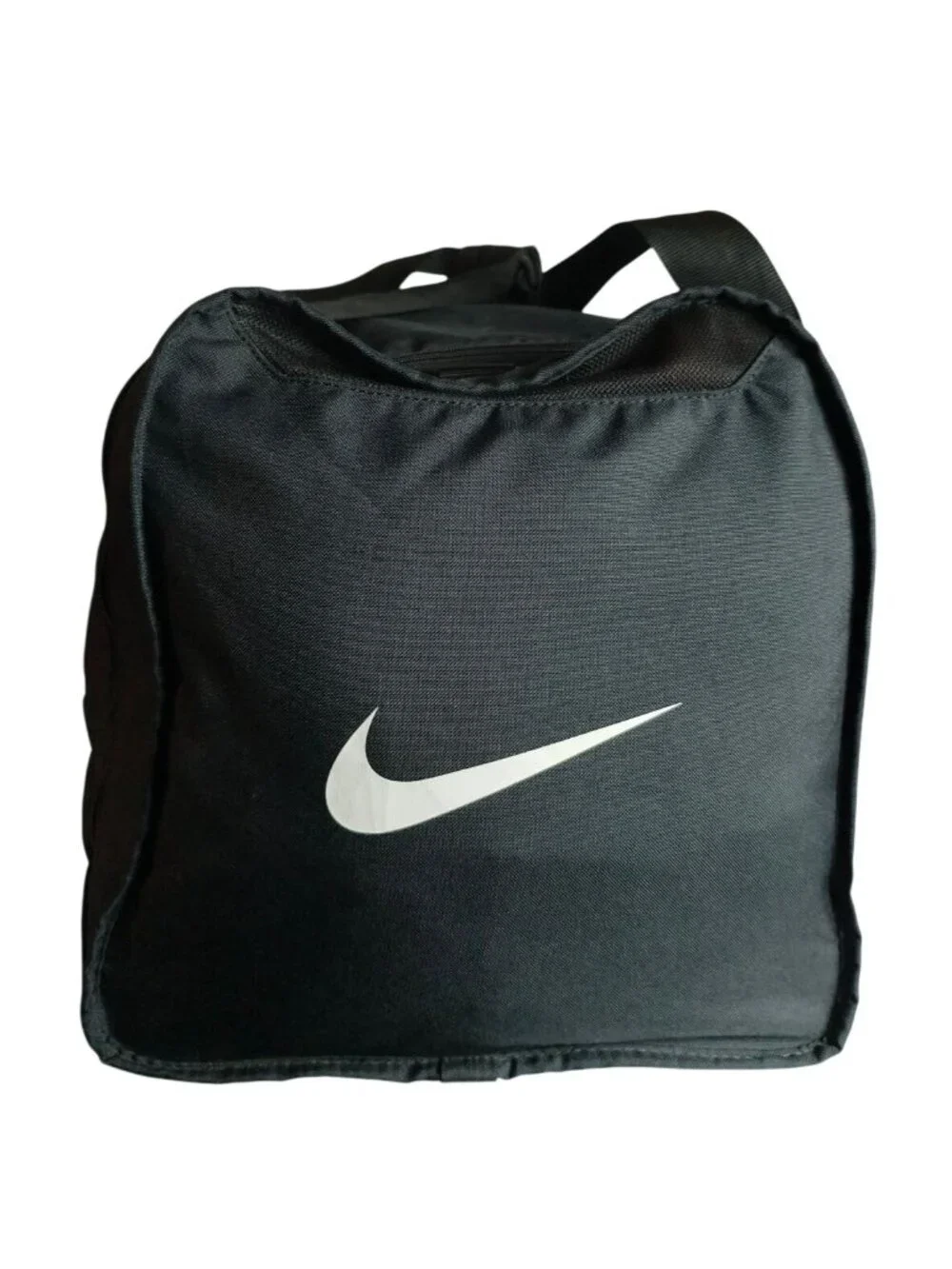 Nike Brasilia Duffle Bag Black White Swoosh Athletic Zip Side Pockets Gym Large